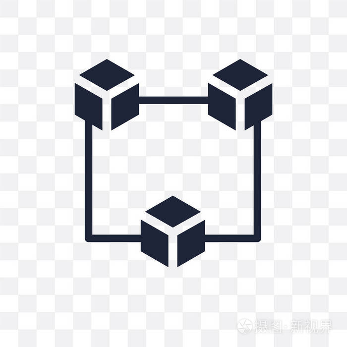 网络多维数据集透明图标网络多维数据集符号设计从网络集合简单的元素