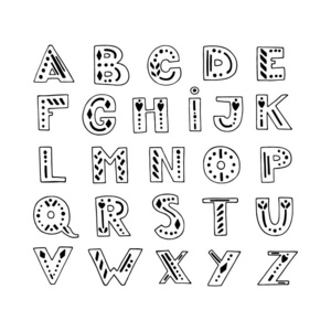 向量独特的拉丁字母字母字母查出在白色.字体或排版设计照片