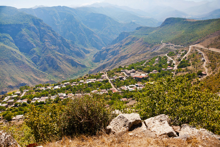 村 halidzor 在亚美尼亚的全景