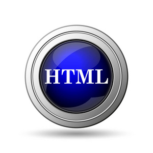 Html 图标。白色背景上的互联网按钮