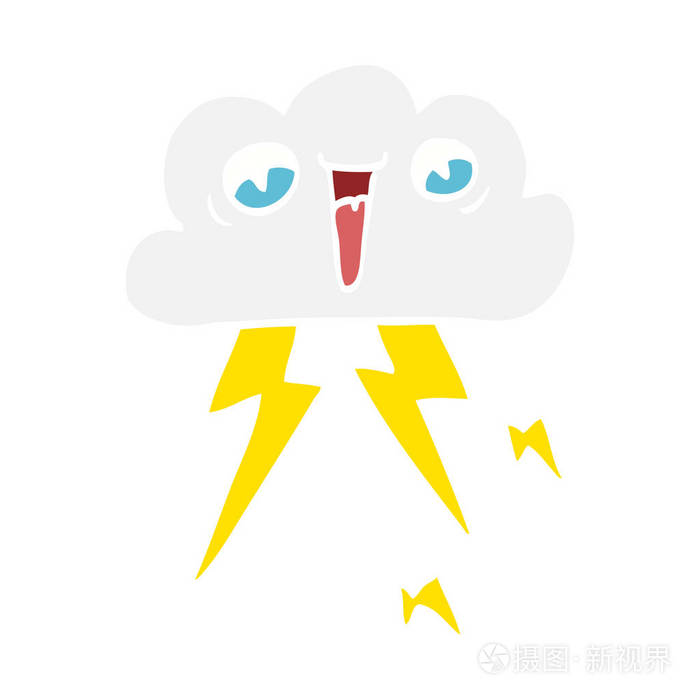 雷雨云动画片涂鸦插画-正版商用图片094tfn-摄图新视界