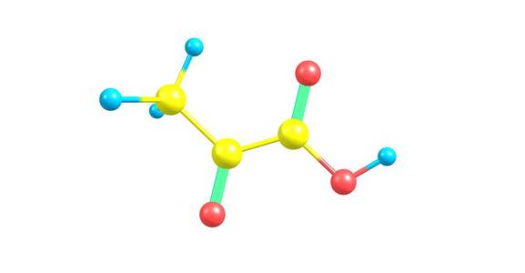 丙酮酸是最简单的阿尔法酮酸, 与羧酸和酮功能组。3d 插图