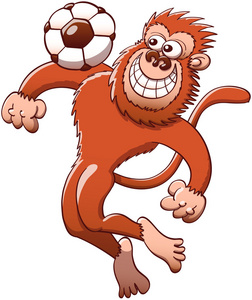 猴子用足球球