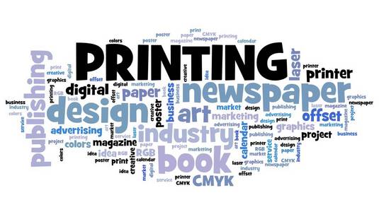 印刷行业书和报纸印刷业务字云