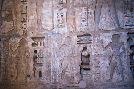 Medinethabu，它 殓房寺的拉美西斯三世，在埃及卢克索西岸