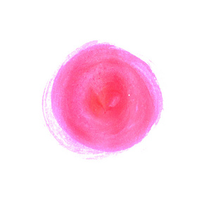 画圆孤立在白色背景上的抽象粉红色水彩