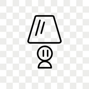 台灯矢量图标在透明背景下隔离, 台灯徽标概念