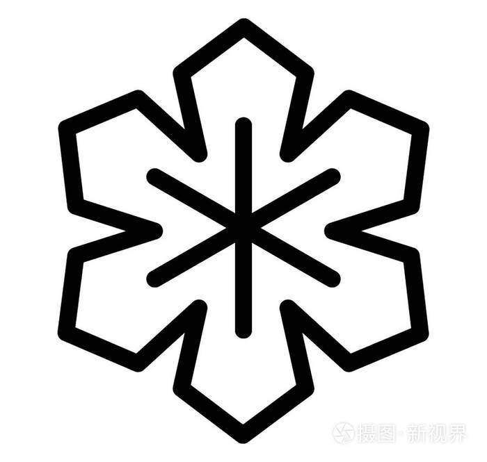 六角雪花线图标设计装饰雪花