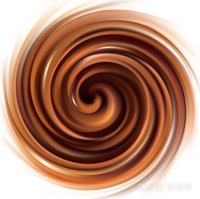 矢量旋转的奶油巧克力纹理的背景