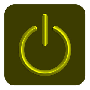黄线电源霓虹灯网页图标, 矢量插图设计符号
