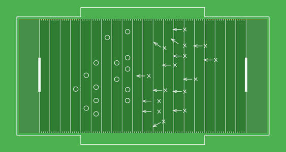 橄榄球场向量平的例证