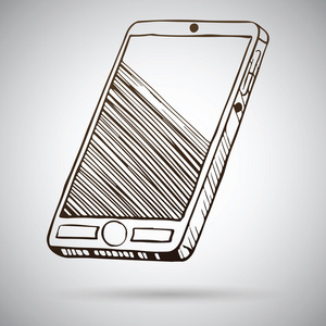 智能手机的剪影.矢量图照片