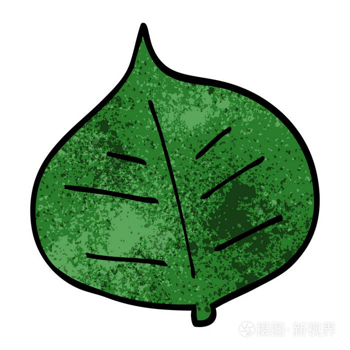 动画片涂鸦叶子, 向量例证