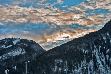 滑雪胜地齐勒河谷Tirol，奥地利