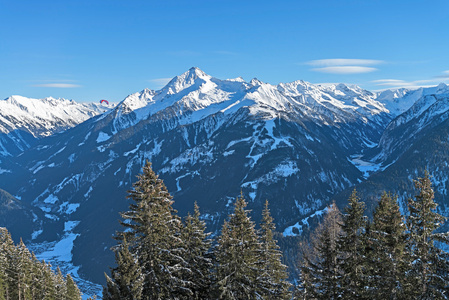 滑雪胜地齐勒河谷Tirol，奥地利