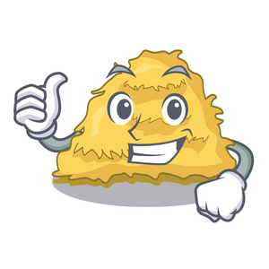 邮票边框软件竖起大拇指干草包字符卡通矢量插图照片