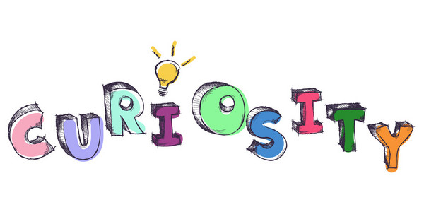 粗略的多彩词好奇心用灯泡照片
