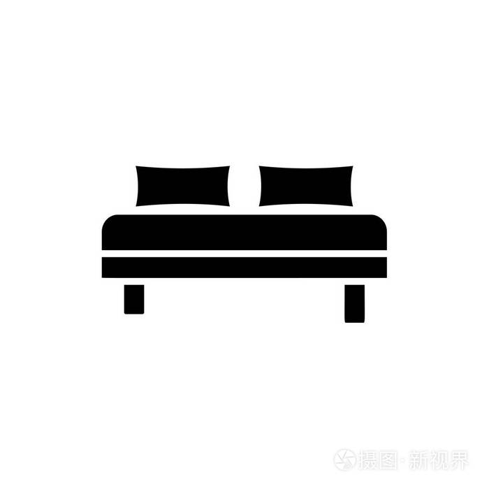 固定的长椅图标.现代家居和办公家具.白色背景上的独立对象