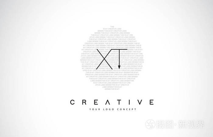 带黑白创意图标文本字母矢量的xtxt标志设计