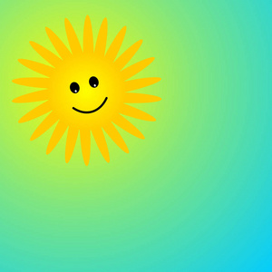 矢量微笑的太阳。适用于图标墙纸或横幅