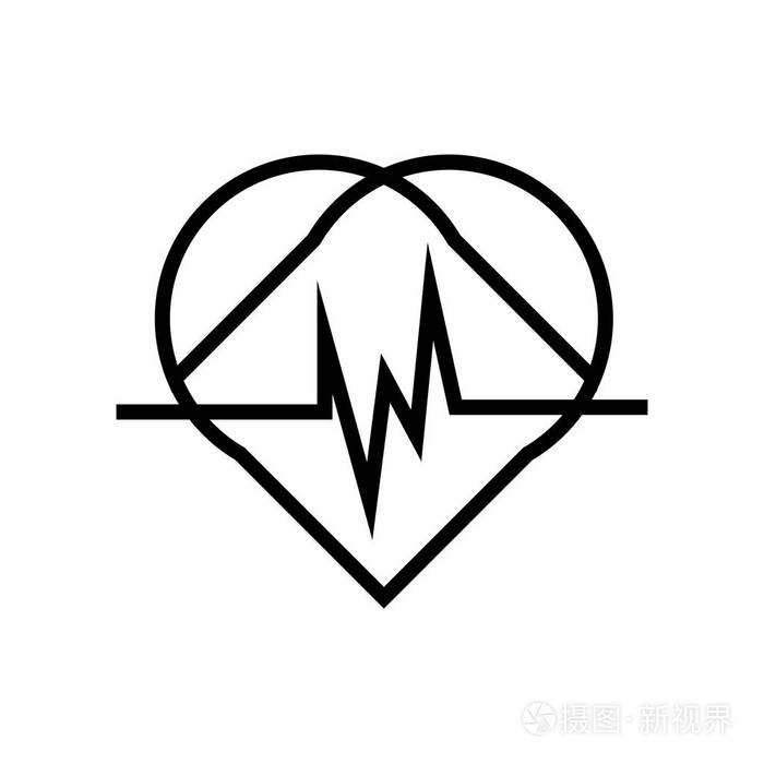 插画 心脏图标矢量隔离白色背景为您的 web 和移动应用程序设计, 心