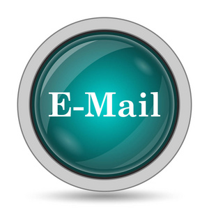 电子邮件图标, 在白色背景下的网站按钮