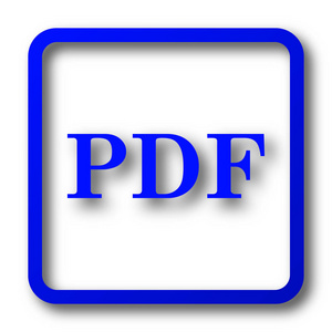 Pdf 图标。在白色背景上的 Pdf 网站按钮