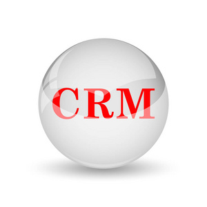 Crm 图标。白色背景上的互联网按钮