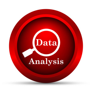 数据分析图标。白色背景上的互联网按钮