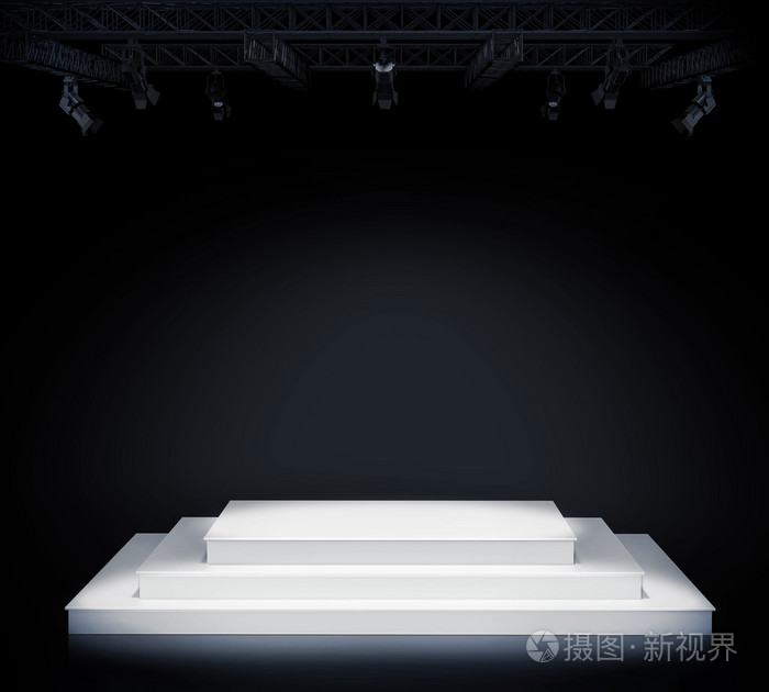 颁奖典礼的照明空荡荡的舞台讲台