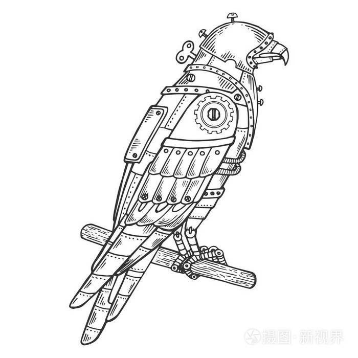 机械鹰鸟动物雕刻载体