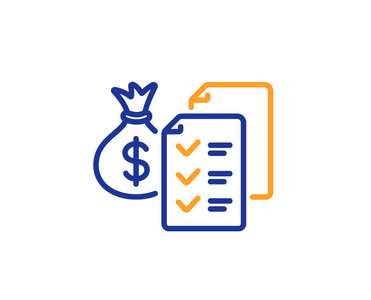 蓝色和橙色细线颜色图标.会计财富向量照片