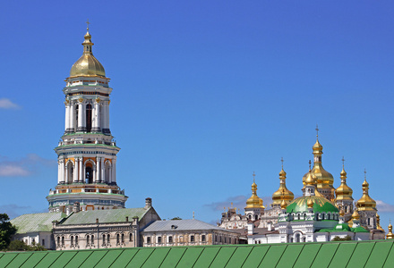 在基辅，乌克兰基辅佩乔尔斯克修道院东正教修道院的视图