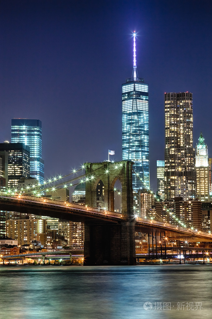 纽约城市天际线w布鲁克林桥