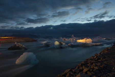 Jokulsarlon 冰川冰礁湖在南冰岛