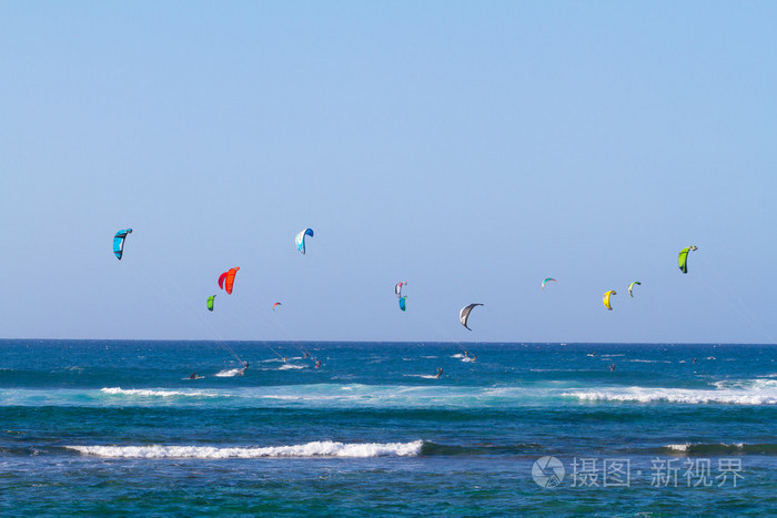 在夏威夷的风筝冲浪照片 正版商用图片096qa6 摄图新视界