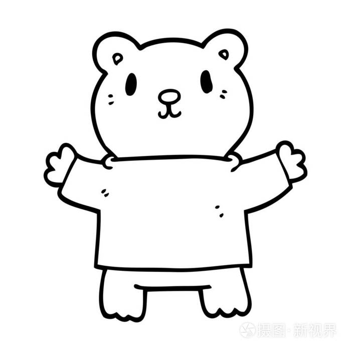 线条画动画片泰迪熊