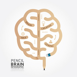 信息图表铅笔大脑设计
