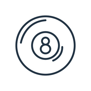 台球图标矢量隔离在白色背景, 台球透明标志照片