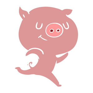 快乐平彩色动画片猪运行