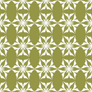 橄榄绿色背景的白色花卉设计。纺织品和墙纸无缝图案