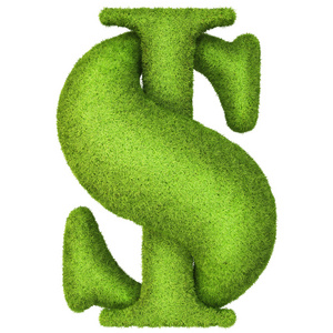 美元符号由绿草