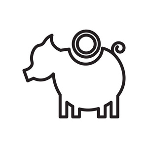 小猪银行图标矢量隔离白色背景为您的 web 和移动应用程序设计, 小猪银行徽标概念