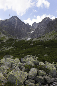 论斯洛伐克高 Tatras 的山峰和高山景观