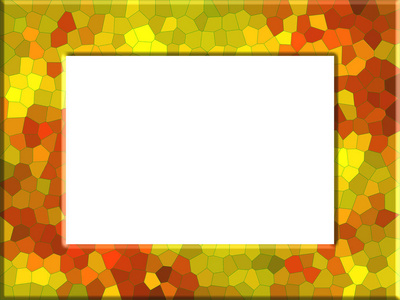 彩色玻璃风格的黄色棕色相框