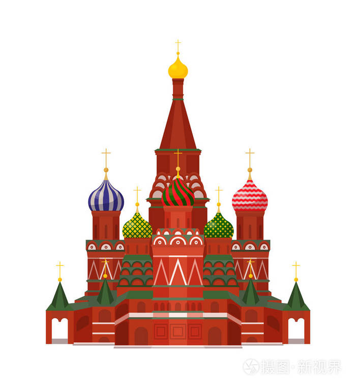 莫斯科圣巴西尔大教堂矢量插图