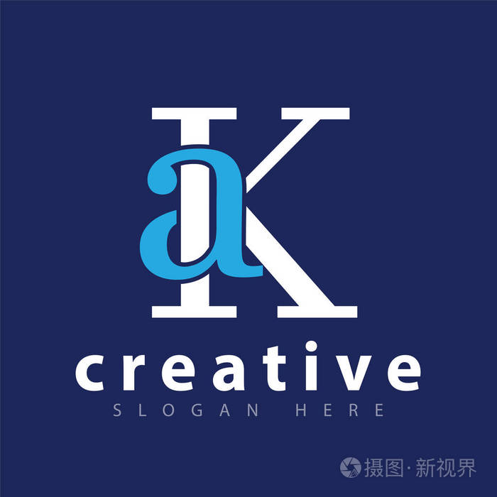 ak初始字母徽标图标矢量