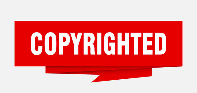 有版权的标志。版权所有纸折纸语音泡沫。受版权保护的标签。版权保护横幅