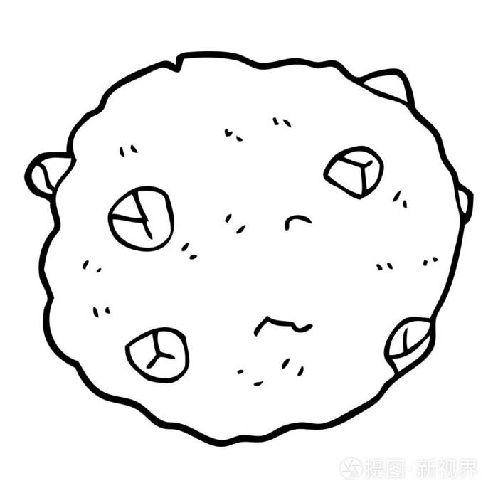 线条画动画片巧克力曲奇饼