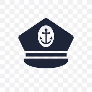 队长帽子符号设计从航海收藏.简单的元素向量例证在透明背景照片